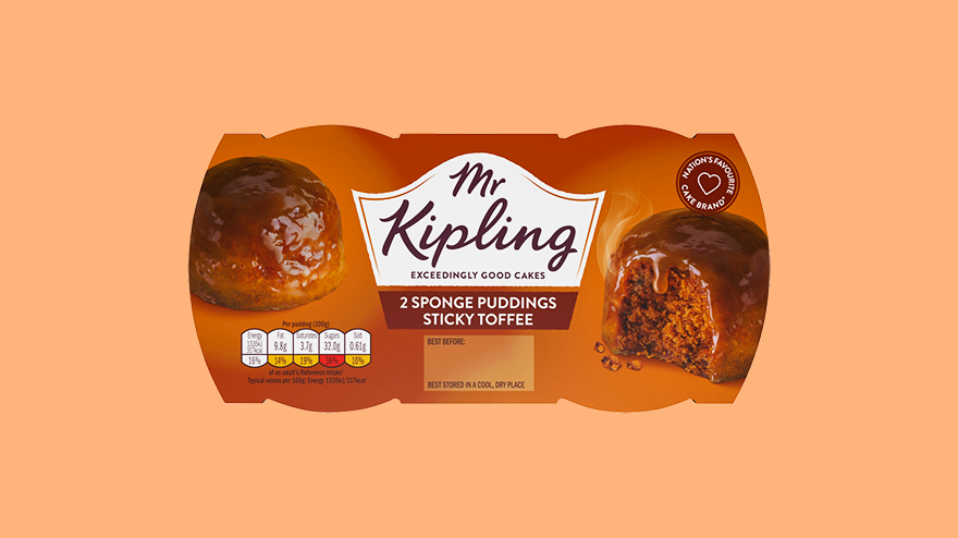Mr Kipling sticky toffee sponge puddings